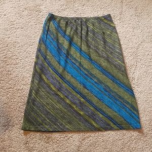 Medium Striped Blue Green Skirt